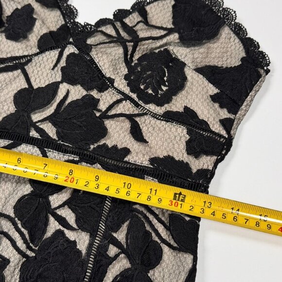 Lulus Floral Lace Midi Dress Sz S Black Gothic Romantic Event Formal Dark Fairy - Picture 10 of 14